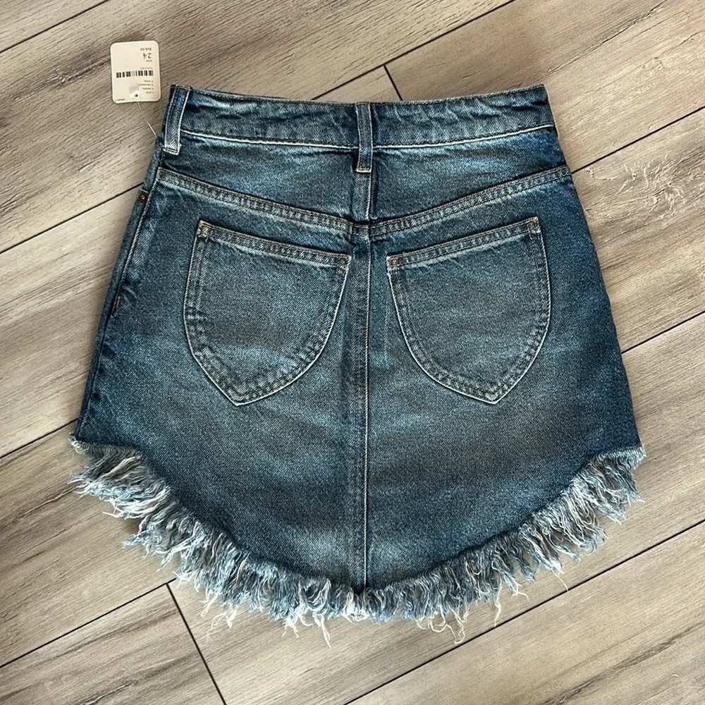 Free People Maverick jean denim skirt size 24 NWT